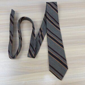 Guy Laroche‎ Neck Tie Mens Gray Repp Striped Suit Black Collegiate Oxford Paris